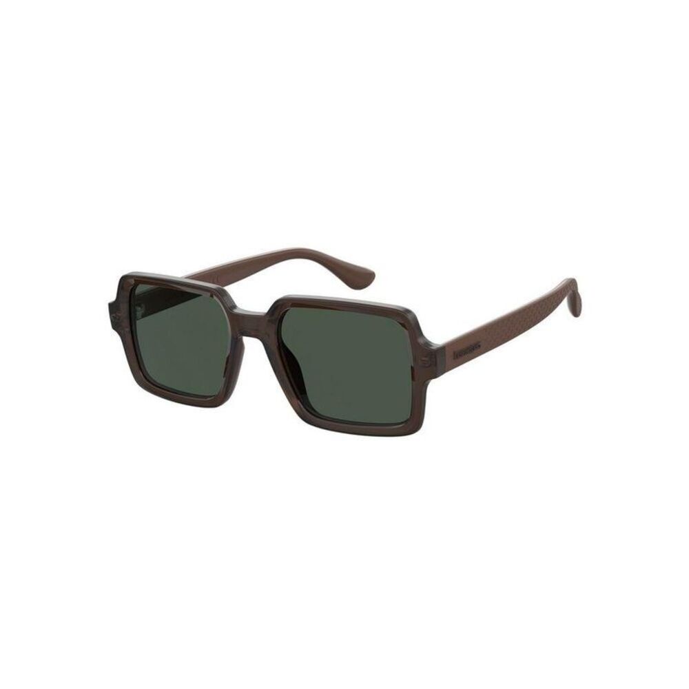 HAVAIANAS Rubber Frame Rectangular Sunglasses Unisex Brown